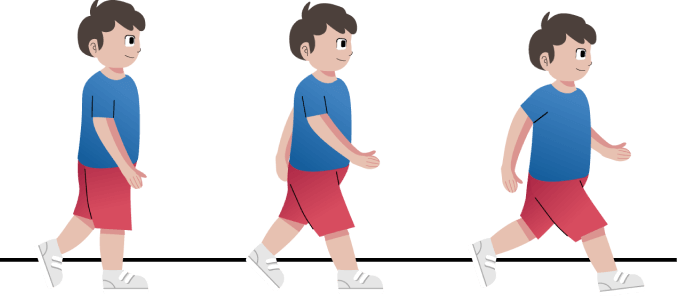 Young child walking