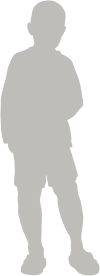 Silhouette of middle-stage child